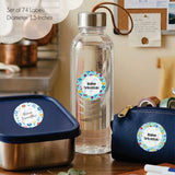 Round waterproof name labels - Flower Garden