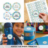 Round waterproof name labels - Flower Garden
