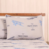 Fly Away with Me Space Grey Quilted Pillow