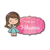 Gift Shape Sticker - Cute Girl With Letter