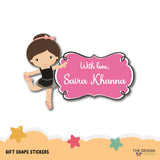 Gift Shape Stickers - Dancing Girl
