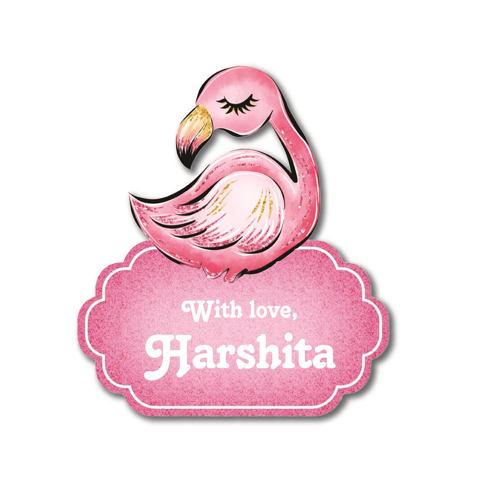 Gift Shape Sticker - Flamingo