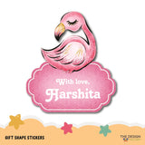 Gift Shape Stickers - Flamingo