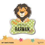 Gift Shape Stickers - Lion