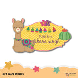 Gift Shape Stickers - Llama