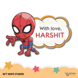 Gift Shape Stickers - Spiderman