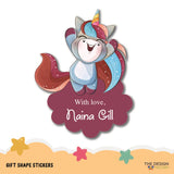 Gift Shape Stickers - Unicorn