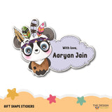 Gift Shape Stickers - Panda