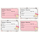 School Book Label - Girl With A Bow