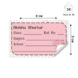 School Book Label - Girl With A Bow