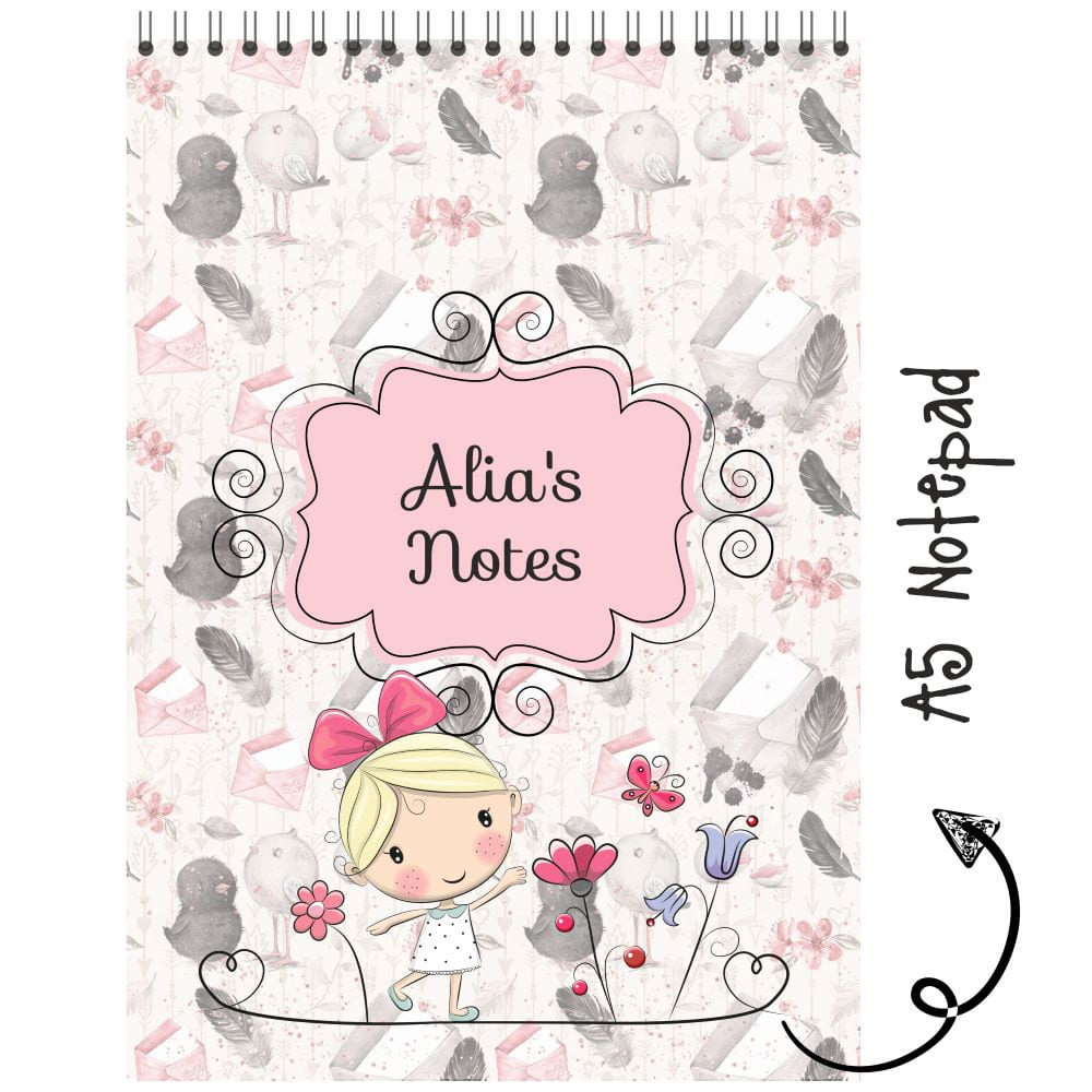 Personalised Notepad Kids - Girl With Butterfly – Popup Kids