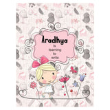 Personalized Writing Practice Book - Girl with Butterfly