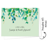 Personalised Gift Notecard - Green Watercolor Leaves