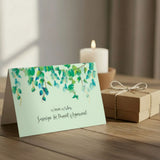 Personalised Gift Notecard - Green Watercolor Leaves