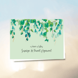 Personalised Gift Notecard - Green Watercolor Leaves