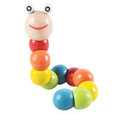 Wooden Twisting Caterpillar Early Educational Toy for 18+ Months Child