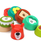 Wooden Sorting Stacking Rings Building Puzzles Double Shapes Toys