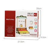 Wooden Fruit Stall Set Shopping Cart Fruit Market Stand Toy