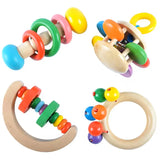 Wooden Baby Rattles Teeth Wooden Music Instrument Shaker Set Toy for 12+ Months kids