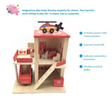 Wooden Fire Station Playset