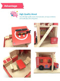 Wooden Fire Station Playset