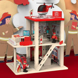 Wooden Fire Station Playset