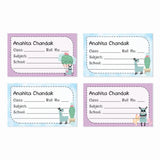 Personalized School Book Labels - Happy Llamas