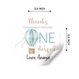 Round thank you label - Hot Air Balloon