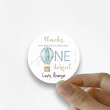 Round thank you label - Hot Air Balloon