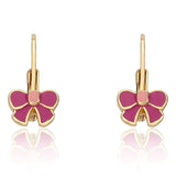 Hot Pink Bow Earring 14k gold plated