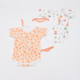 Orange Love Bodysuits - Set Of 3