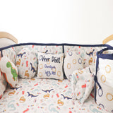 Dino Friend - Quilted Cot Bumper