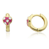 Polka Dot Heart Huggy Earring, 14k gold plated