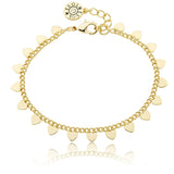 Its a Classic! 14K Gold Plated Hearts On Link Bracelet