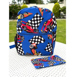School Backpack with Pouch - Racing Car