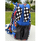 School Backpack with Pouch - Racing Car