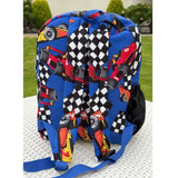 School Backpack with Pouch - Racing Car