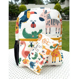School Backpack with Pouch - Safari Animals