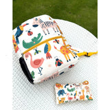 School Backpack with Pouch - Safari Animals
