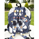 School Backpack with Pouch - Astronaut in Space