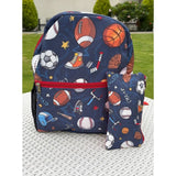 School Backpack with Pouch - Sports Mania