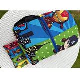 School Backpack with Pouch - Superheroes