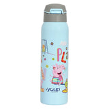 Youp Stainless Steel Blue Color Peppa Pig Theme Kids Insulated Double Wall Sipper Bottle Googlie - 500 ml