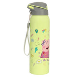 Youp Stainless Steel Green Color Peppa Pig Theme Kids Insulated Double Wall Sipper Bottle Googlie - 500 ml