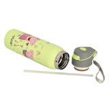 Youp Stainless Steel Green Color Peppa Pig Theme Kids Insulated Double Wall Sipper Bottle Googlie - 500 ml