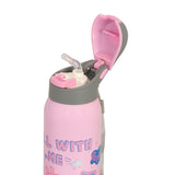 Youp Stainless Steel Pink Color Peppa Pig Theme Kids Insulated Double Wall Sipper Bottle Googlie - 500 ml