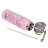 Youp Stainless Steel Pink Color Peppa Pig Theme Kids Insulated Double Wall Sipper Bottle Googlie - 500 ml