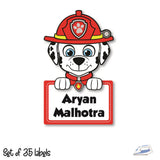 Iron On Labels (Shape) - Paw Patrol Marshall