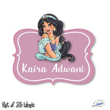 Iron On Labels (Shape) - Princess Jasmine