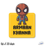 Iron On Labels (Shape) - Spiderman